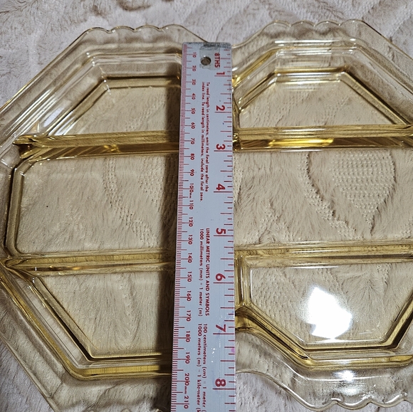 Rare Topaz Yellow Fostoria Mayfair 5-Part Smooth Glass Oblong Relish Dish Tray - Picture 13 of 16